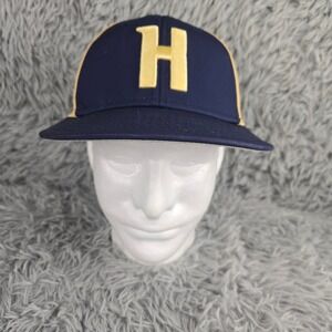 The Game Baseball Cap Mens Small Navy Yellow Embroidered H WIN GP521